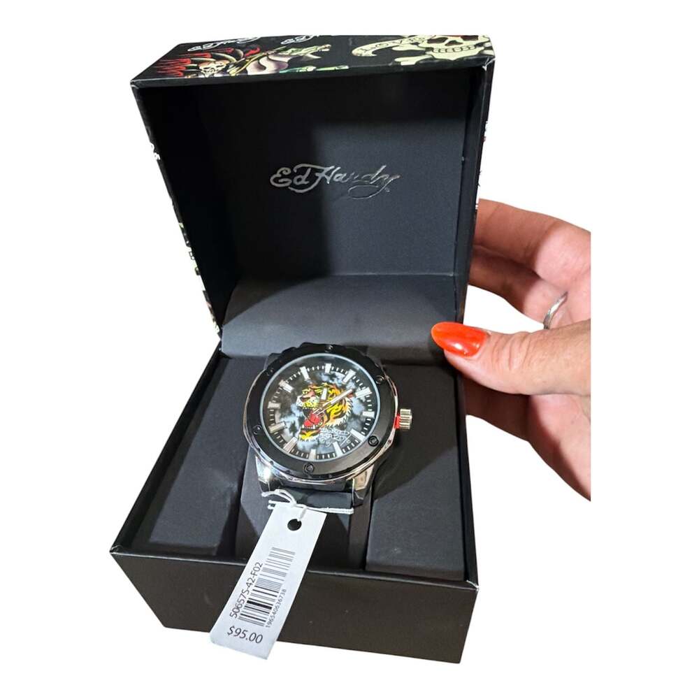 Ed Hardy Tiger Dial Watch with Box and Tag